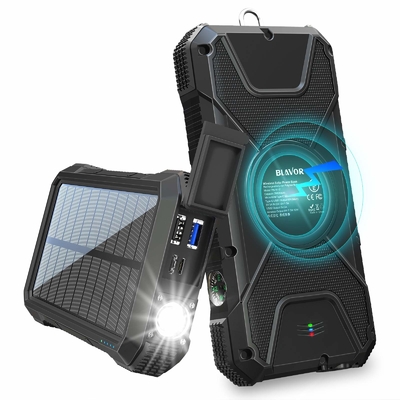 Cargador energía solar inalámbrico portátil 18W QC3.0 del banco del poder con 4 salidas