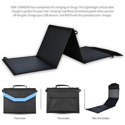 Cargador de batería plegable de coche del panel solar del silicio monocristalino al aire libre 50w 80w 100W