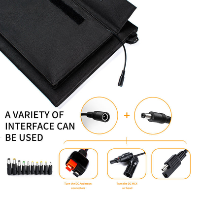 Cargador de batería plegable de coche del panel solar del silicio monocristalino al aire libre 50w 80w 100W