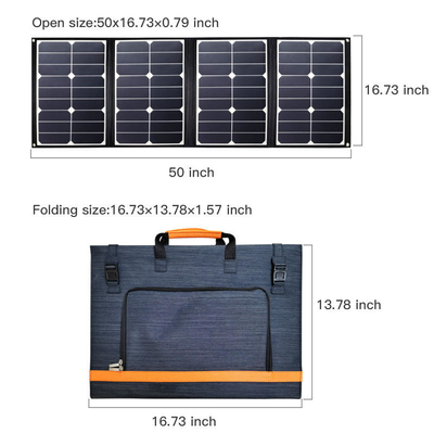 Cargador plegable portátil del panel solar 80w de PVDF con la salida de DC y del USB