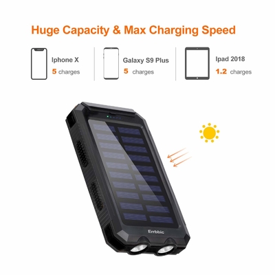 Cargador energía solar de reserva 20000mah del paquete del banco del poder del universal del ODM