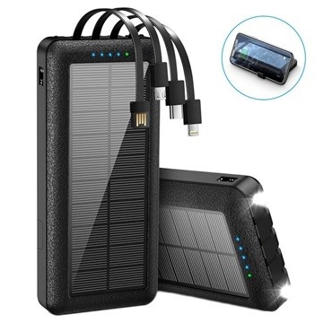 10000mAh tipo-c banco portátil de la energía solar del cargador del cargador solar del teléfono que acampa con Kickstand
