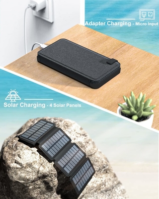 El panel energía solar del cargador del banco del poder del OEM 25000mAh 6W para el teléfono móvil