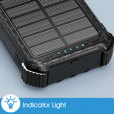 Cargador energía solar portátil 26800mAh del banco del poder de la prenda impermeable IPX5 con 3 cables incorporados