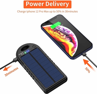 OEM energía solar del cargador del banco USB C del poder de 18W 10000mAh
