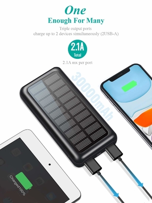 IPX5 batería portátil accionada solar del cargador 30000mAh para IPhone