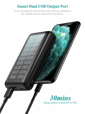 IPX5 batería portátil accionada solar del cargador 30000mAh para IPhone