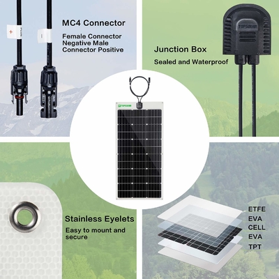 El panel solar monocristalino Bendable solar fino flexible 100w de los paneles 12v 24V