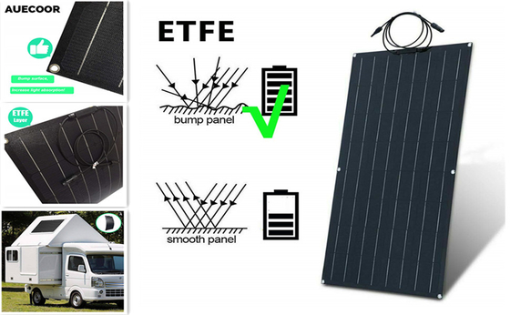 Módulo solar monocristalino flexible del panel solar de la prenda impermeable de 100 vatios mono para rv