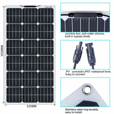 El panel solar amorfo flexible monocristalino 100W 12V 400W 40A