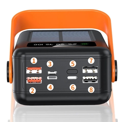banco de la energía solar de 30000mAh 100000mAh 120000 Mah Solar Charger Detachable Cable con el acollador