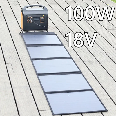 El panel plegable de la célula solar del panel solar 100W 18v 5 del doblez flexible para al aire libre casero