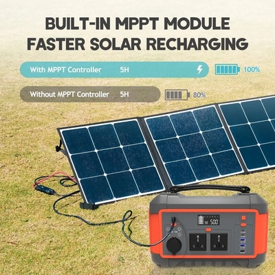 600W USB de carga rápida Generador solar de batería de litio portátil Estación de energía AC DC