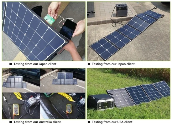 Panel solar plegable Bolso de mano Estación eléctrica portátil Energía solar 6 plegados ETFE 60W 110w 220w