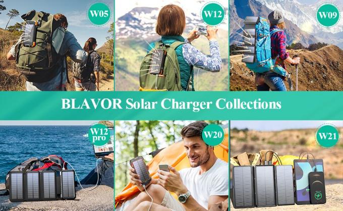 cargador portátil de reserva energía solar del banco externo de la batería del cargador del teléfono del cargador del banco solar del poder
