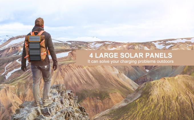 El panel energía solar del cargador del banco del poder del OEM 25000mAh 6W para el teléfono móvil 2