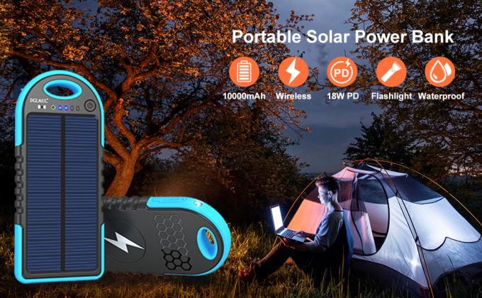 OEM energía solar del cargador del banco USB C del poder de 18W 10000mAh 0