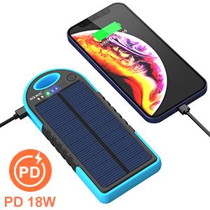OEM energía solar del cargador del banco USB C del poder de 18W 10000mAh 2